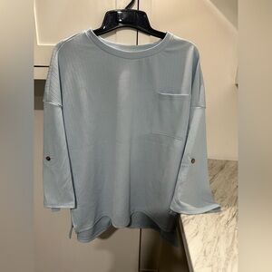 SHEIN Light Blue Textured Top